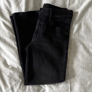 MOTHER Black Rambler Zip Flood Jeans